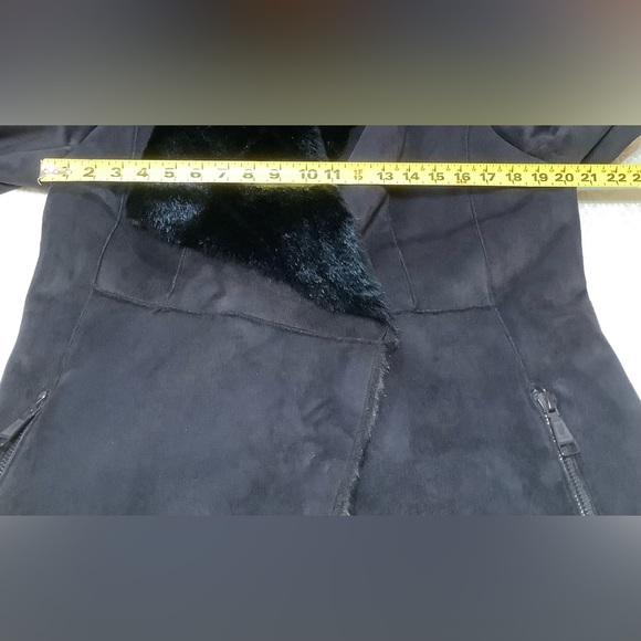 Giacomo Jacket Women’s Size Large Snaps Pockets Faux Suede Faux Fur Black - Picture 11 of 16